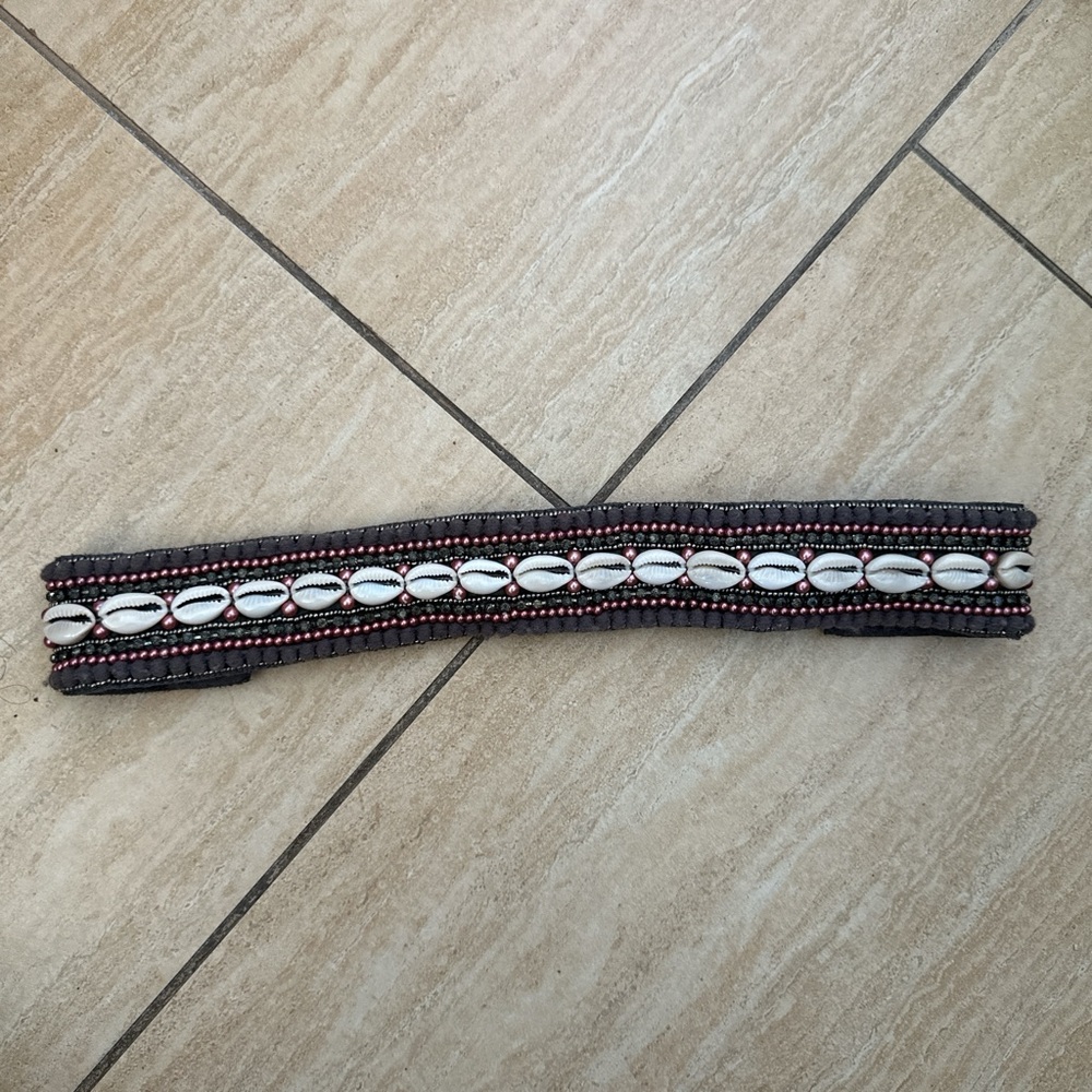 ANTHROPOLOGIE PURPLE SHELL BELT - Picture 2 of 6